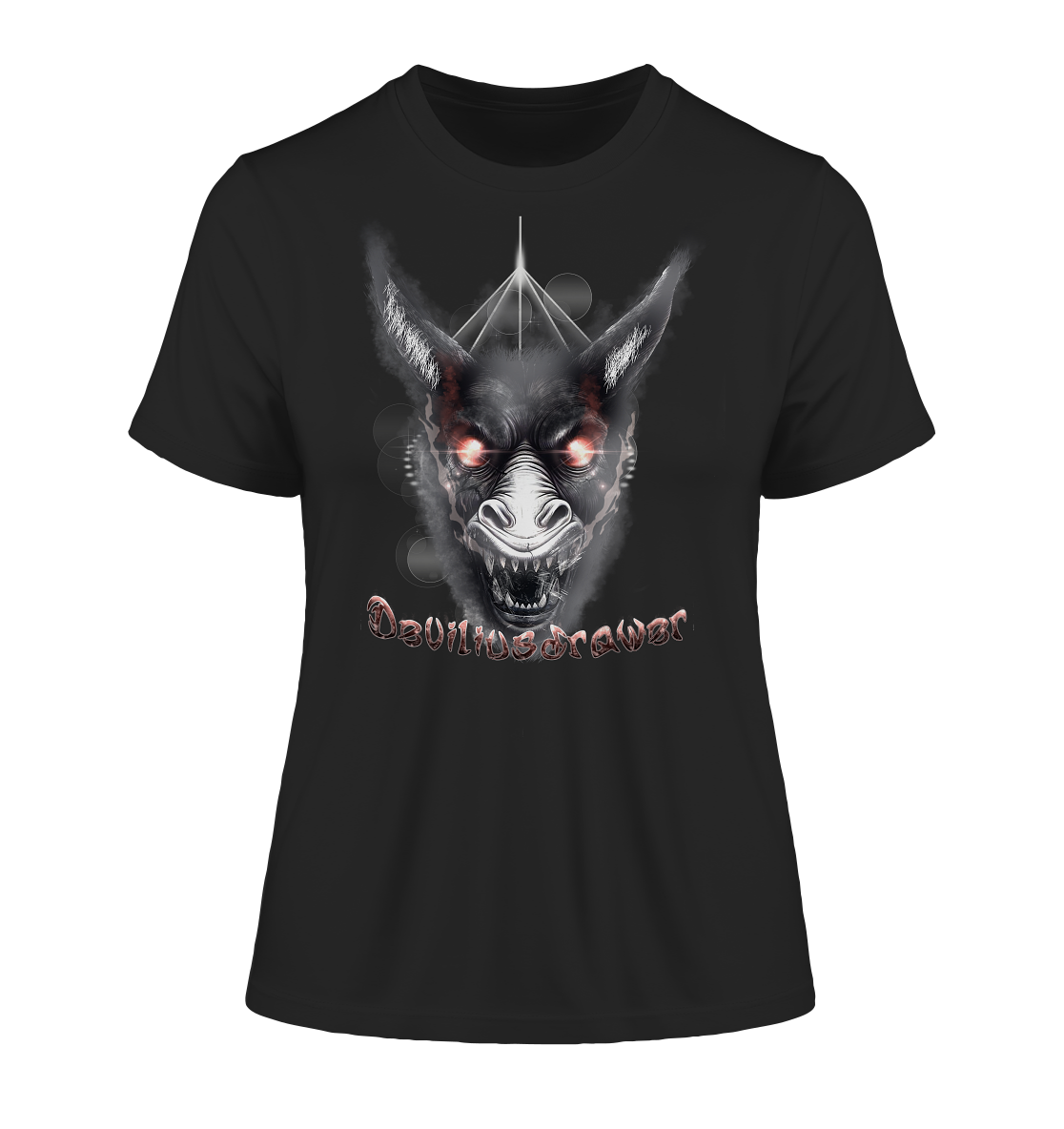 Deviliusdrawer Evil Donkey - Fitted Ladies Organic Shirt