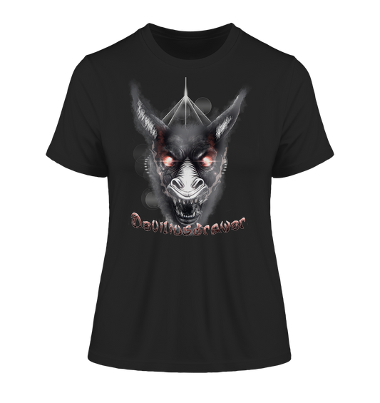 Deviliusdrawer Evil Donkey - Fitted Ladies Organic Shirt