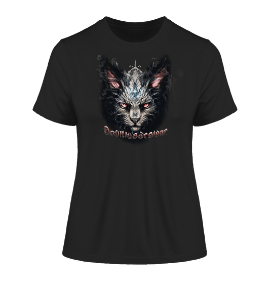 Deviliusdrawer Myshtical Redeyed Cat - Fitted Ladies Organic Shirt