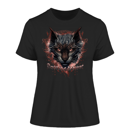 Deviliusdrawer Devil Cat - Fitted Ladies Organic Shirt