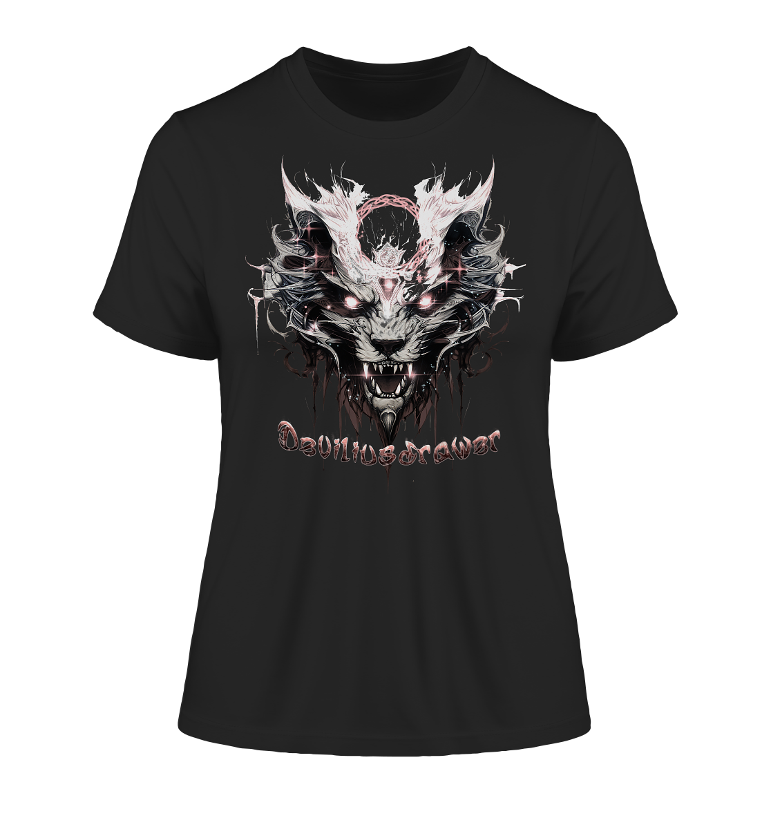 Deviliusdrawer Demonic Glow Cat - Fitted Ladies Organic Shirt