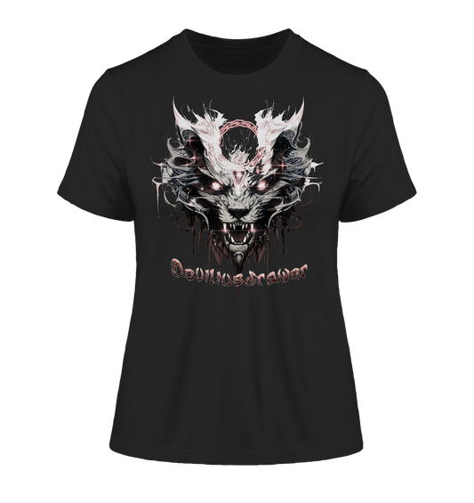 Deviliusdrawer Demonic Glow Cat - Fitted Ladies Organic Shirt