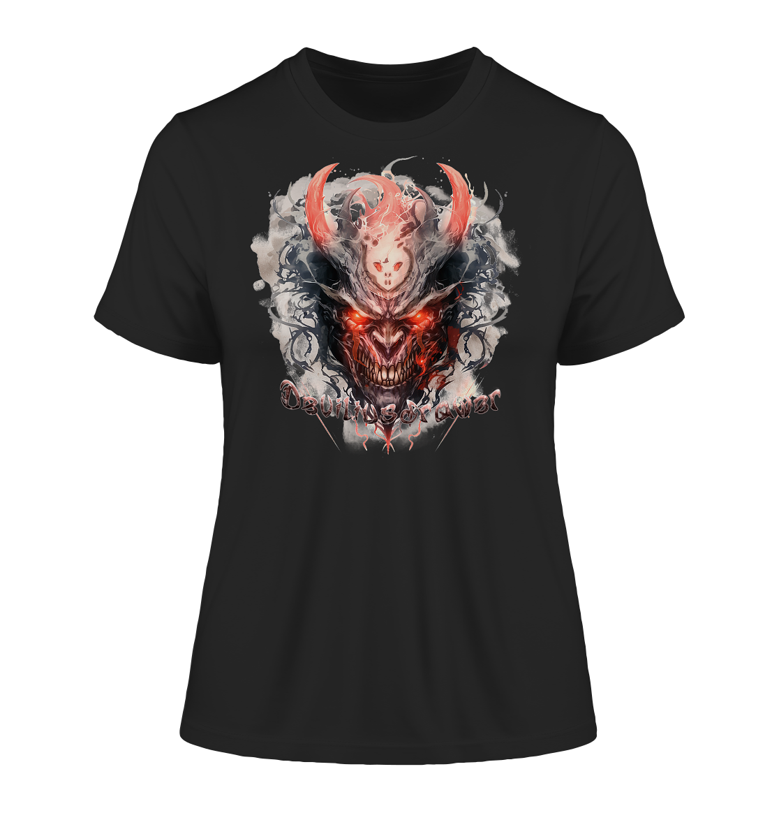 Deviliusdrawer Red Horn Devil - Fitted Ladies Organic Shirt