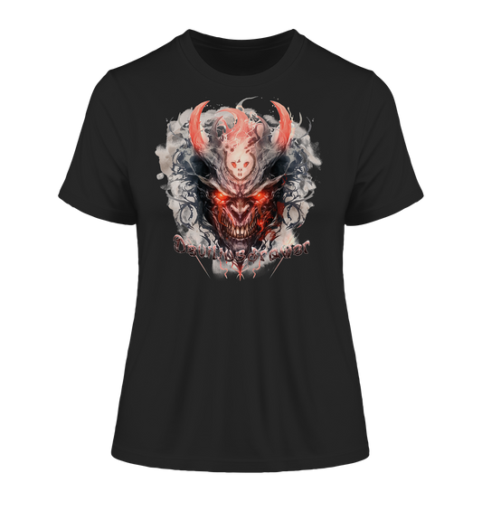 Deviliusdrawer Red Horn Devil - Fitted Ladies Organic Shirt