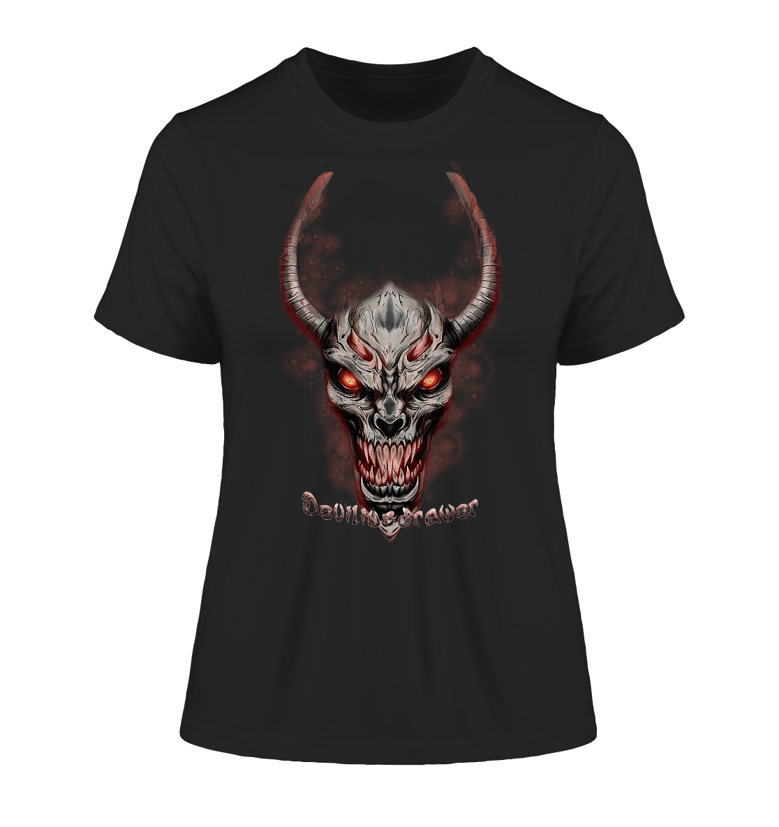 Deviliusdrawer Red Eyed Skeleton - Fitted Ladies Organic Shirt