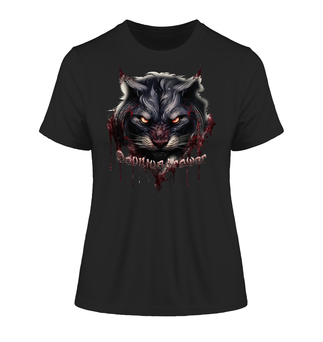 Deviliusdrawer Badass Cat - Fitted Ladies Organic Shirt