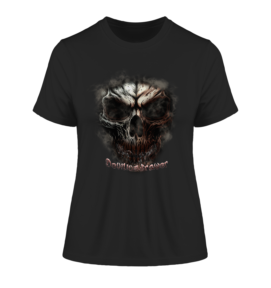 Deviliusdrawer Fire Skeleton - Fitted Ladies Organic Shirt