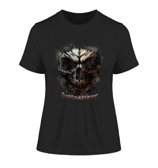 Deviliusdrawer Fire Skeleton - Fitted Ladies Organic Shirt