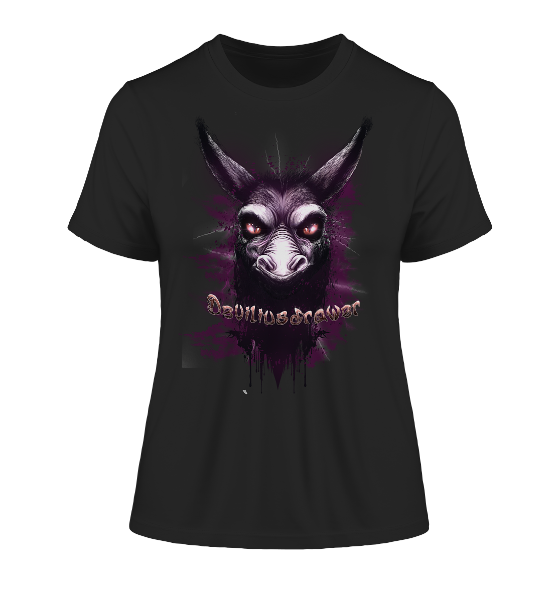Deviliusdrawer Purple Donkey - Fitted Ladies Organic Shirt