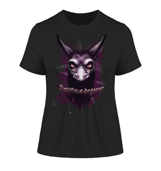 Deviliusdrawer Purple Donkey - Fitted Ladies Organic Shirt
