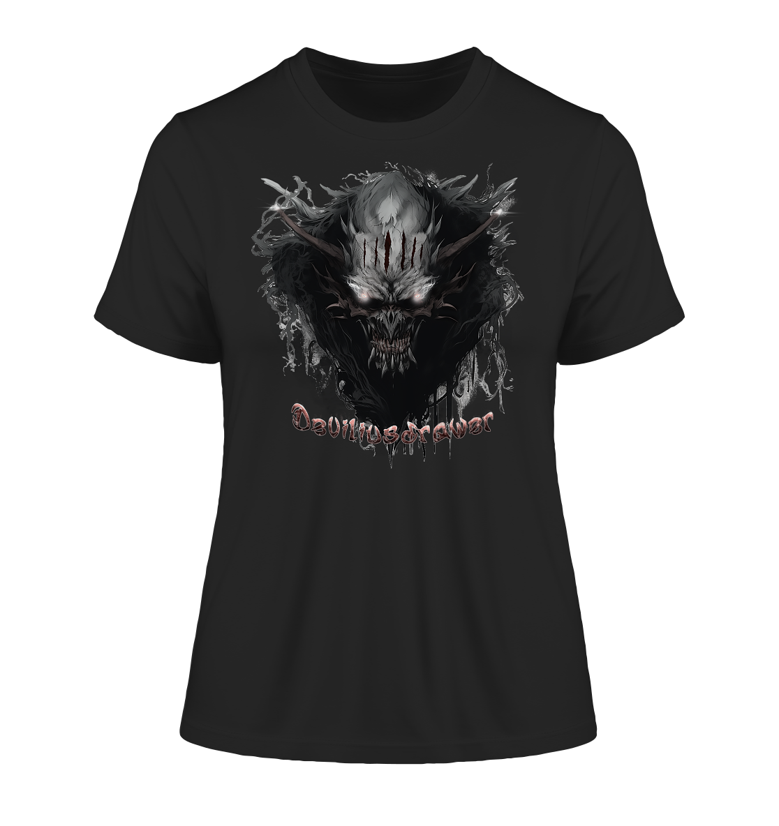 Deviliusdrawer Dark Smoke Demon - Fitted Ladies Organic Shirt
