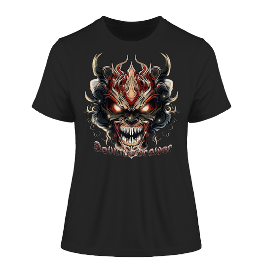 Deviliusdrawer Evil Vamp Mask - Fitted Ladies Organic Shirt