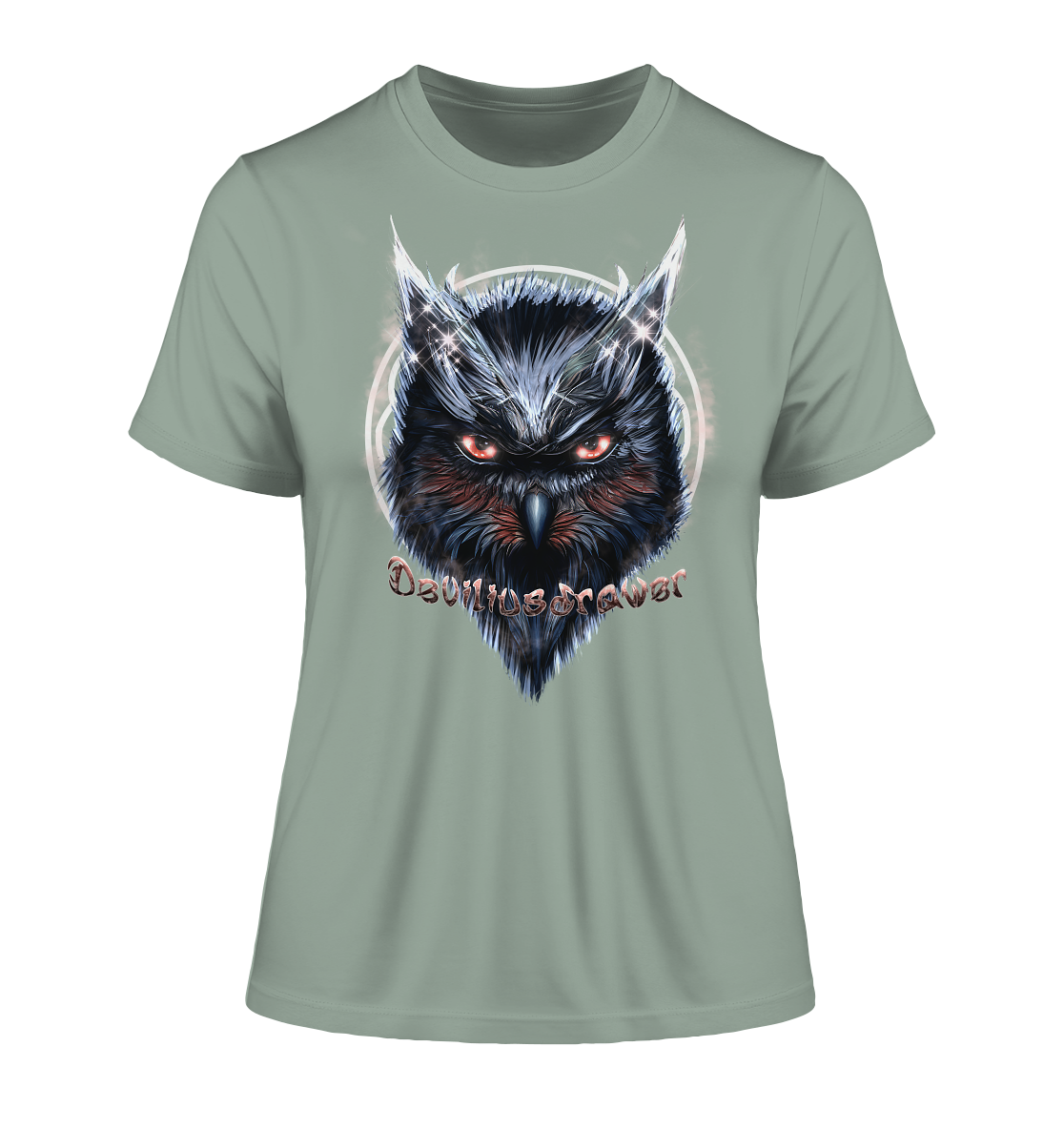 Deviliusdrawer Fire Owl - Fitted Ladies Organic Shirt