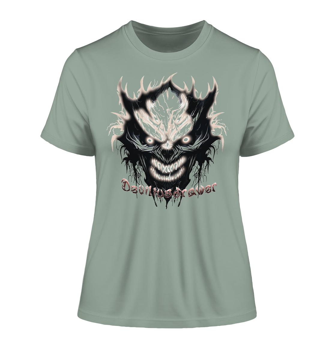 Deviliusdrawer Crazy Glow Devil - Fitted Ladies Organic Shirt