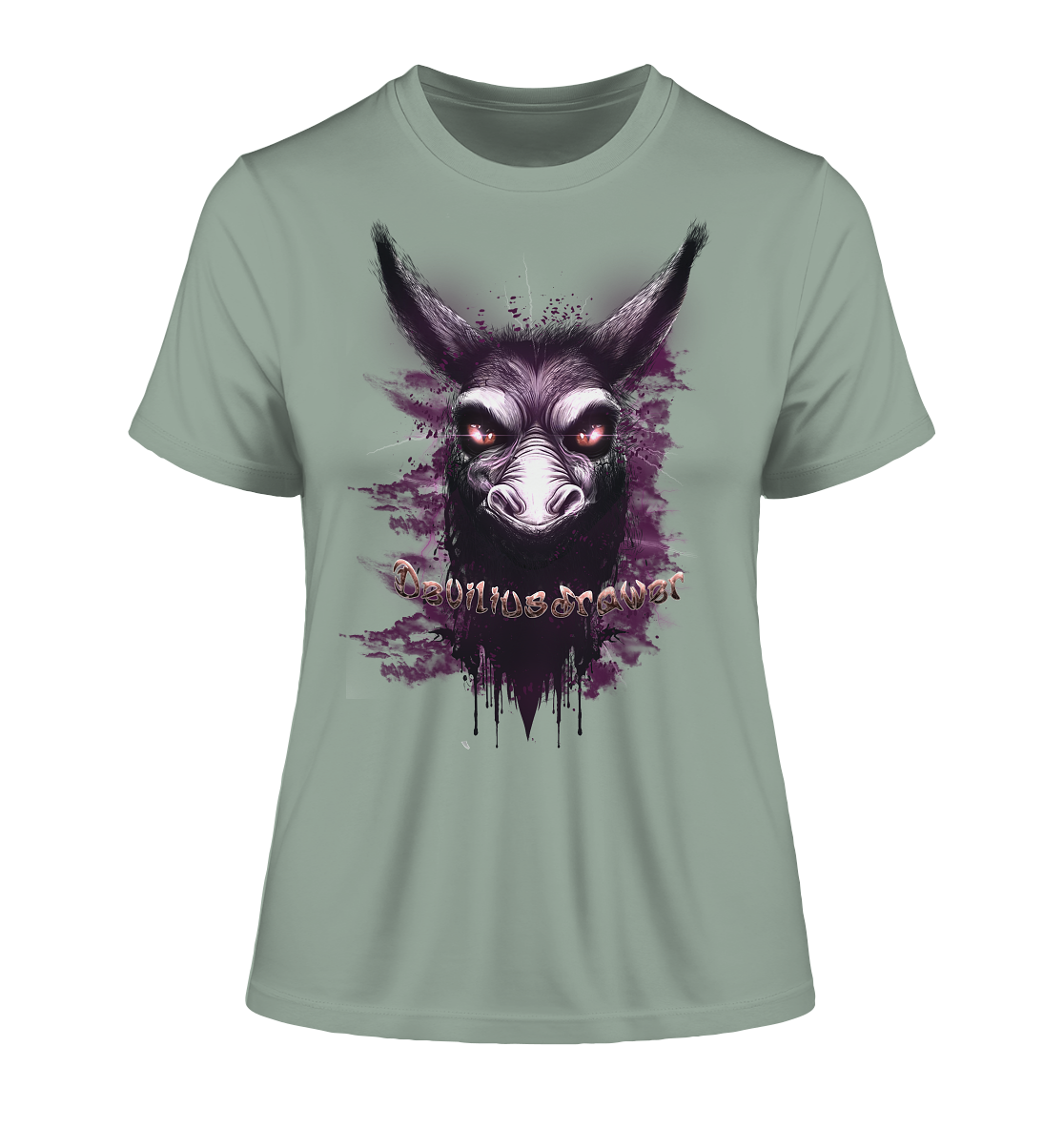Deviliusdrawer Purple Donkey - Fitted Ladies Organic Shirt