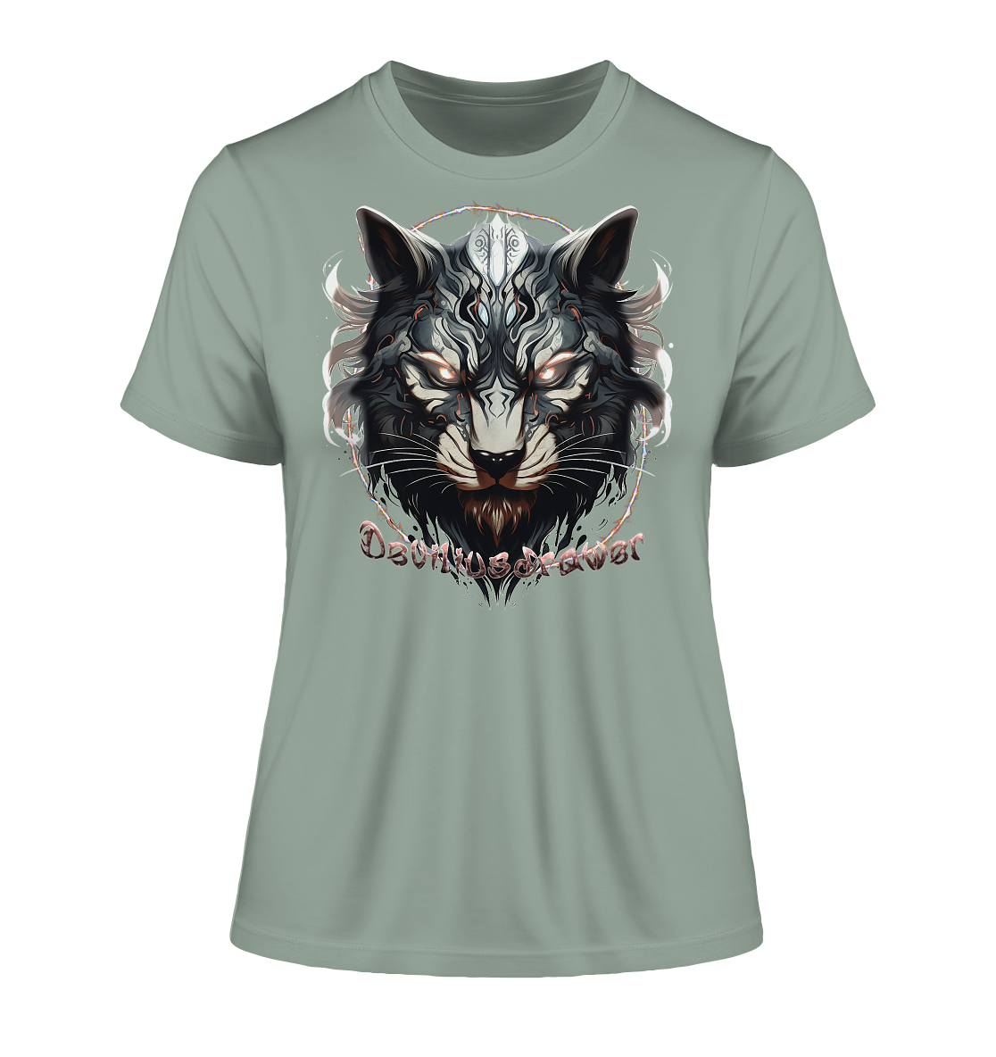 Deviliusdrawer Wolfcat - Fitted Ladies Organic Shirt