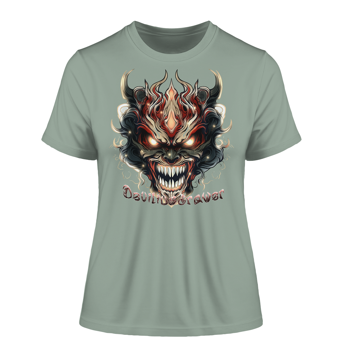 Deviliusdrawer Evil Vamp Mask - Fitted Ladies Organic Shirt