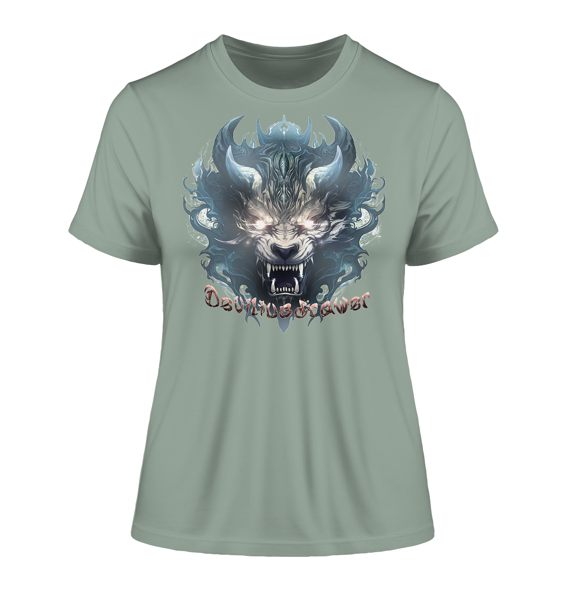 Deviliusdrawer Water Horn Tiger - Fitted Ladies Organic Shirt