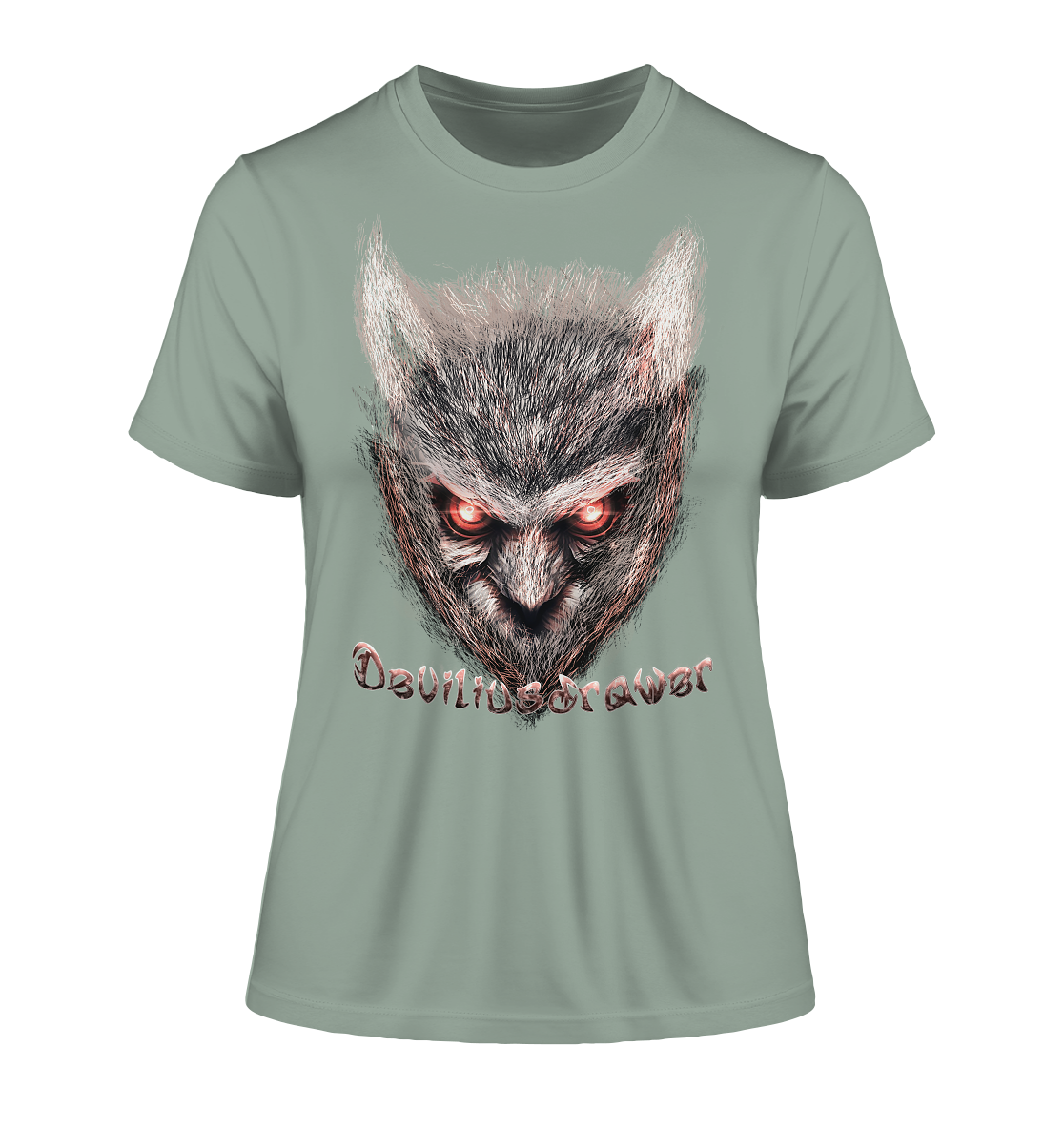 Deviliusdrawer Red Eyed Owl - Fitted Ladies Organic Shirt