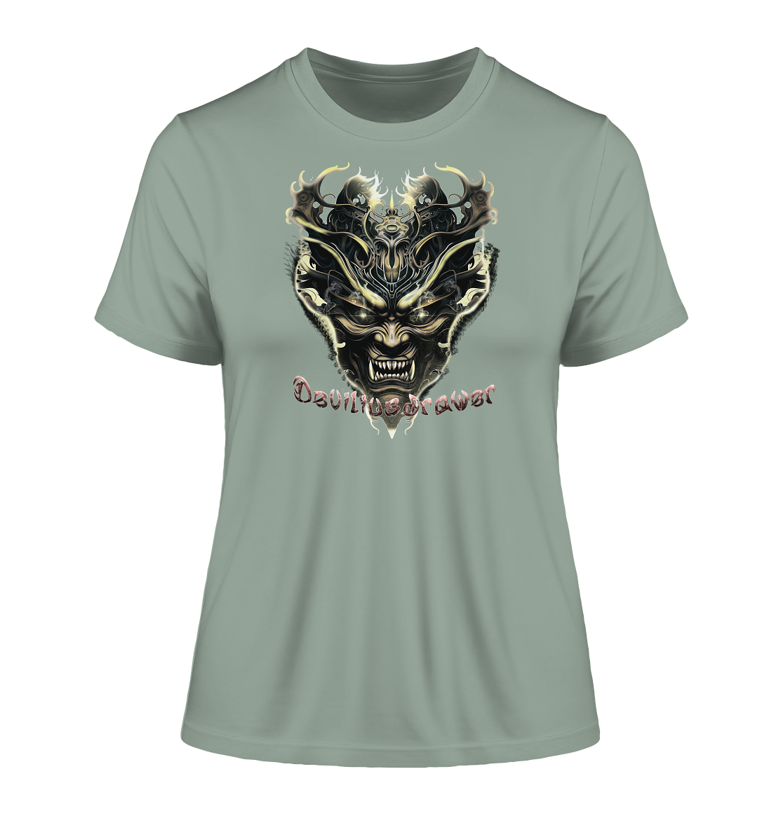 Deviliusdrawer Golden Demon Vampire - Fitted Ladies Organic Shirt