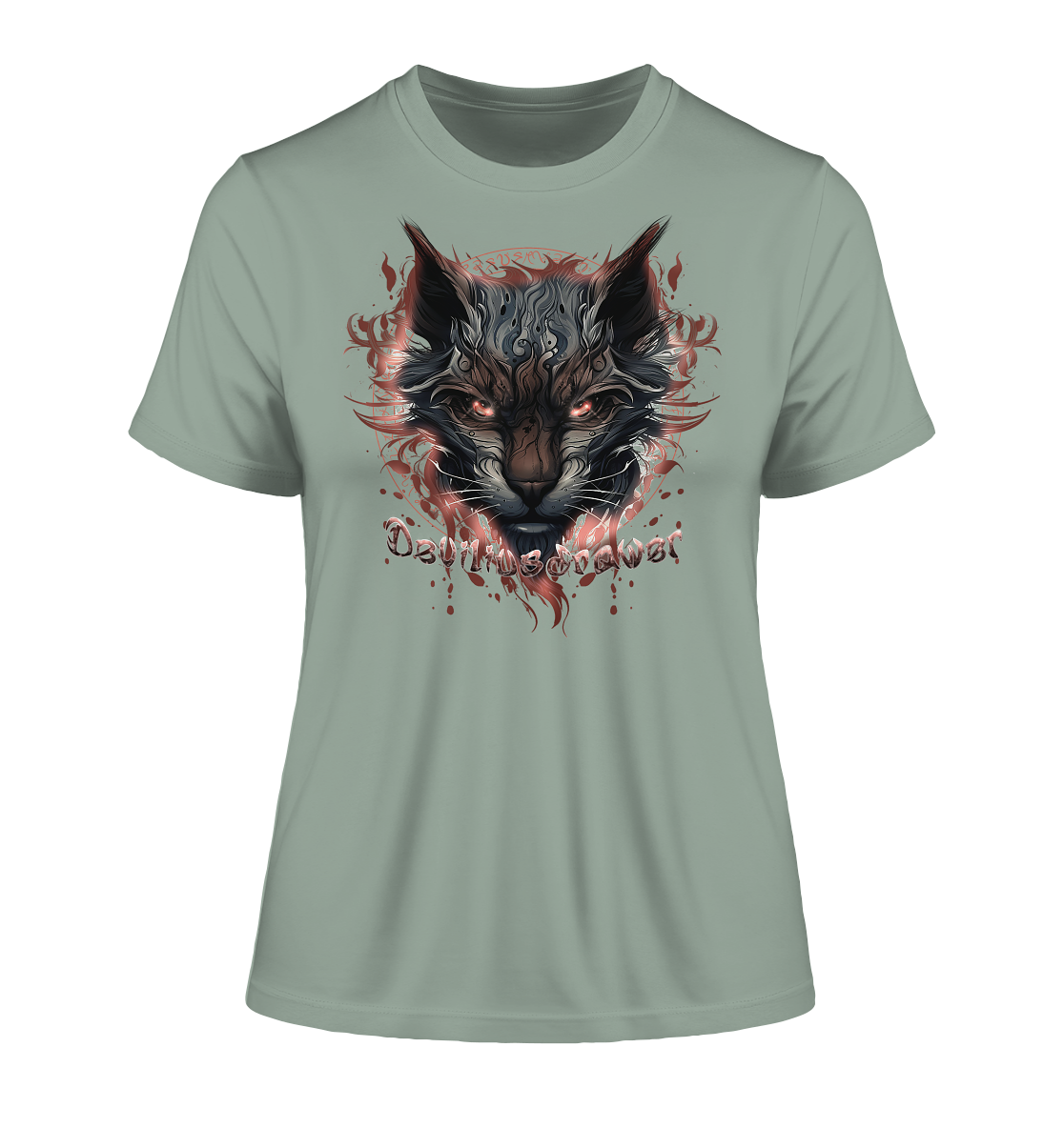 Deviliusdrawer Devil Cat - Fitted Ladies Organic Shirt