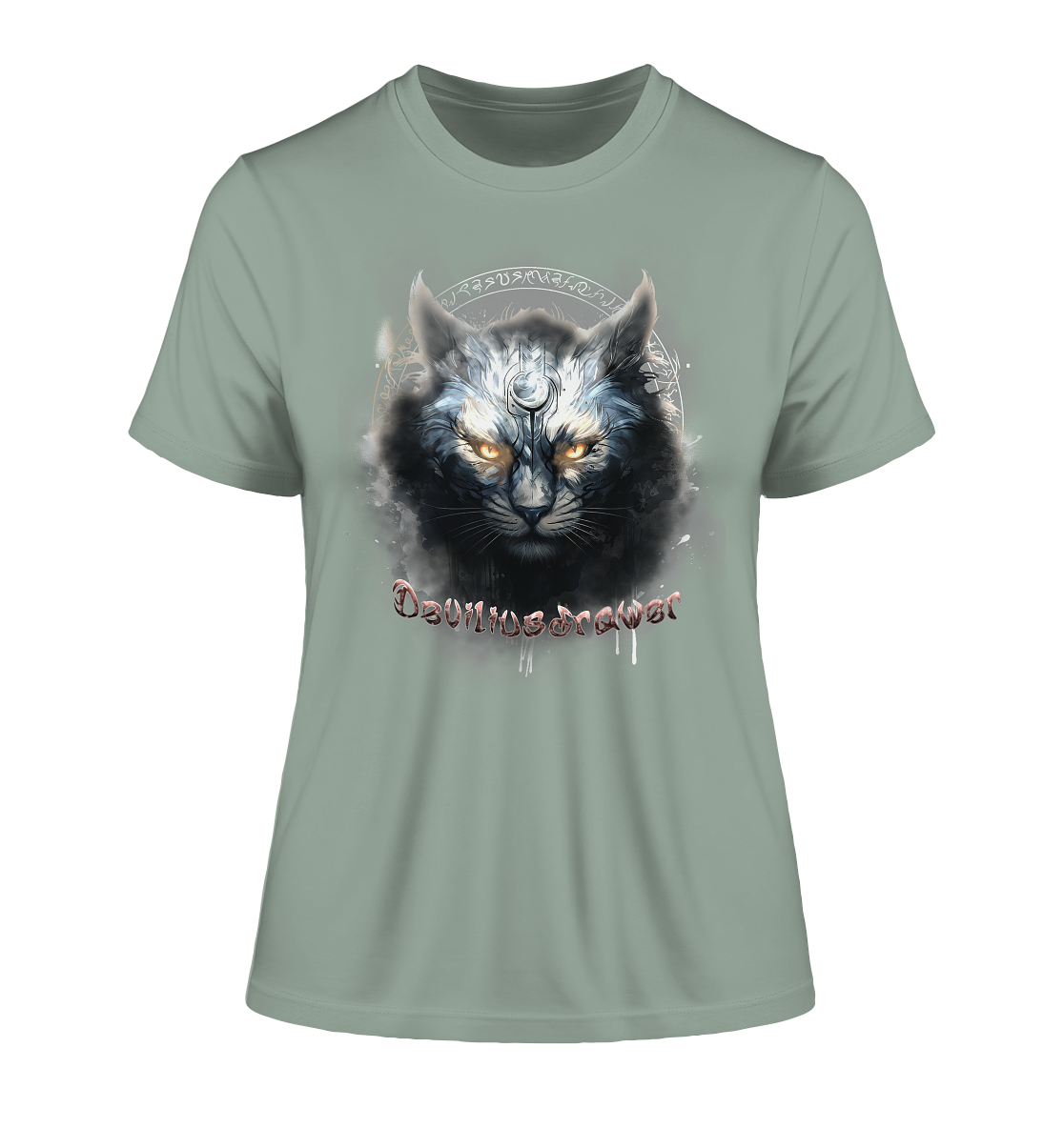 Deviliusdrawer Mysthic Cat - Fitted Ladies Organic Shirt