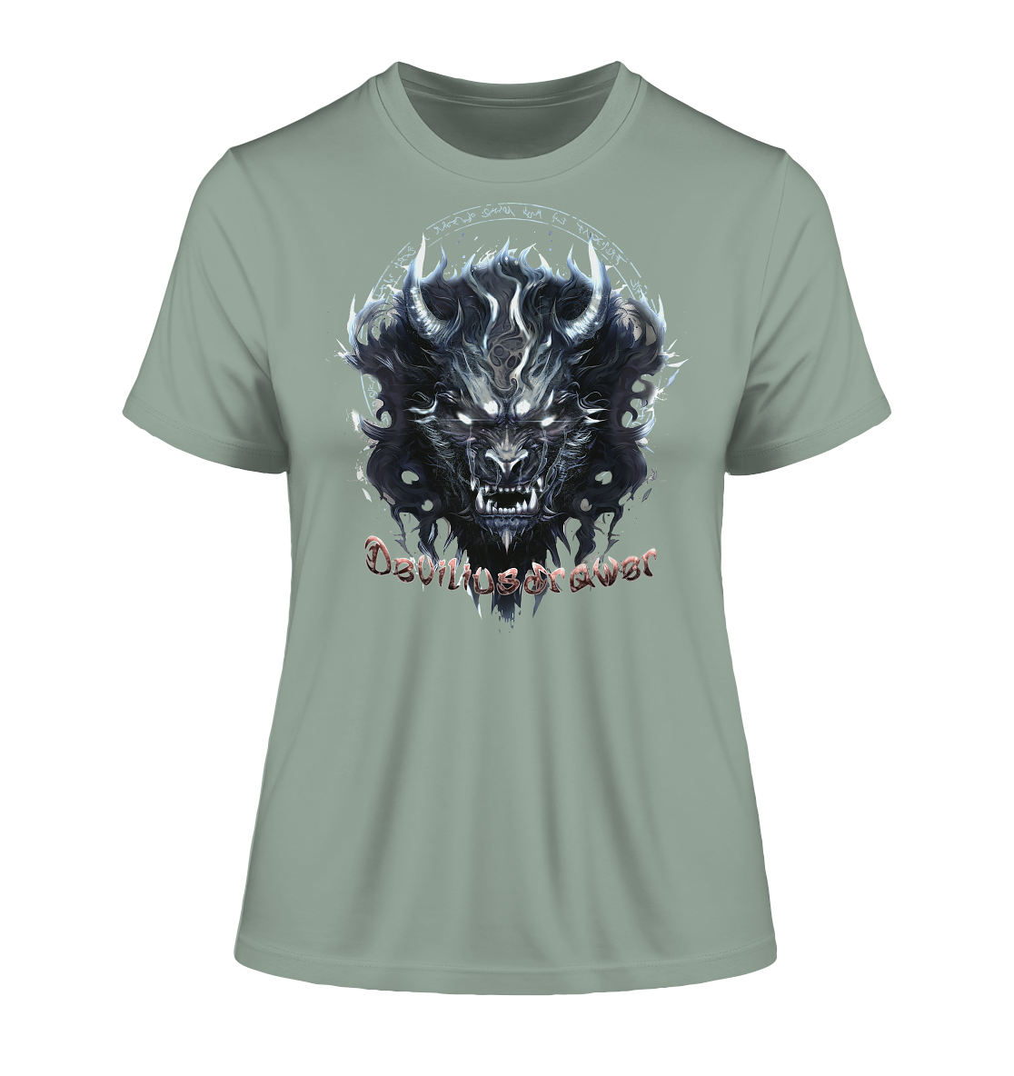 Deviliusdrawer Dark Wolf Mask - Fitted Ladies Organic Shirt