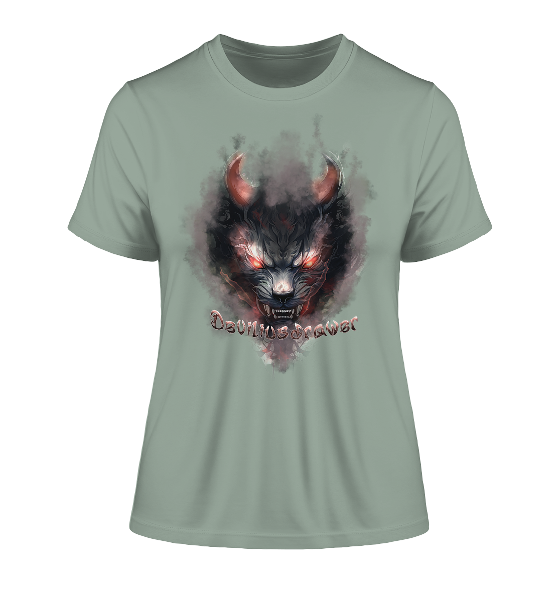 Deviliusdrawer Red Smoked Cat - Fitted Ladies Organic Shirt