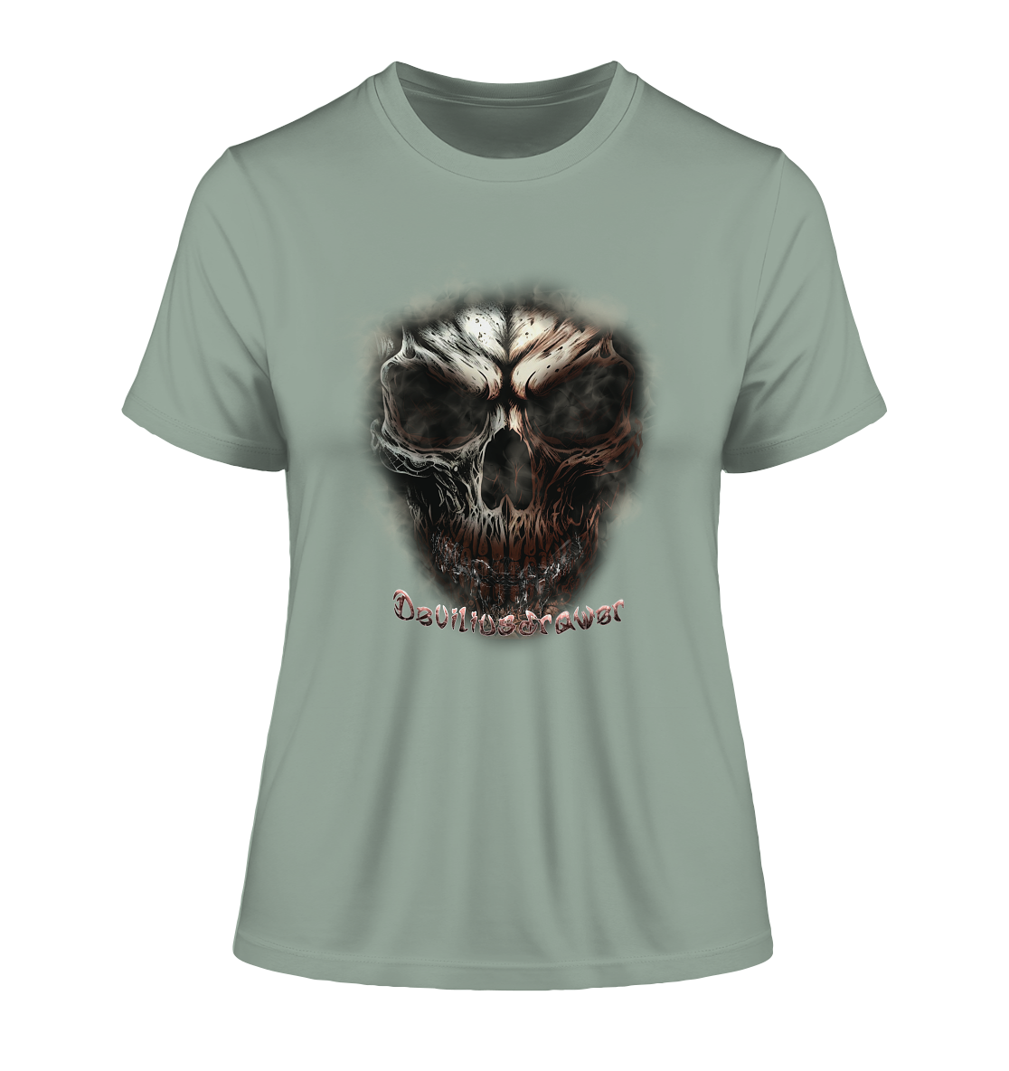 Deviliusdrawer Fire Skeleton - Fitted Ladies Organic Shirt