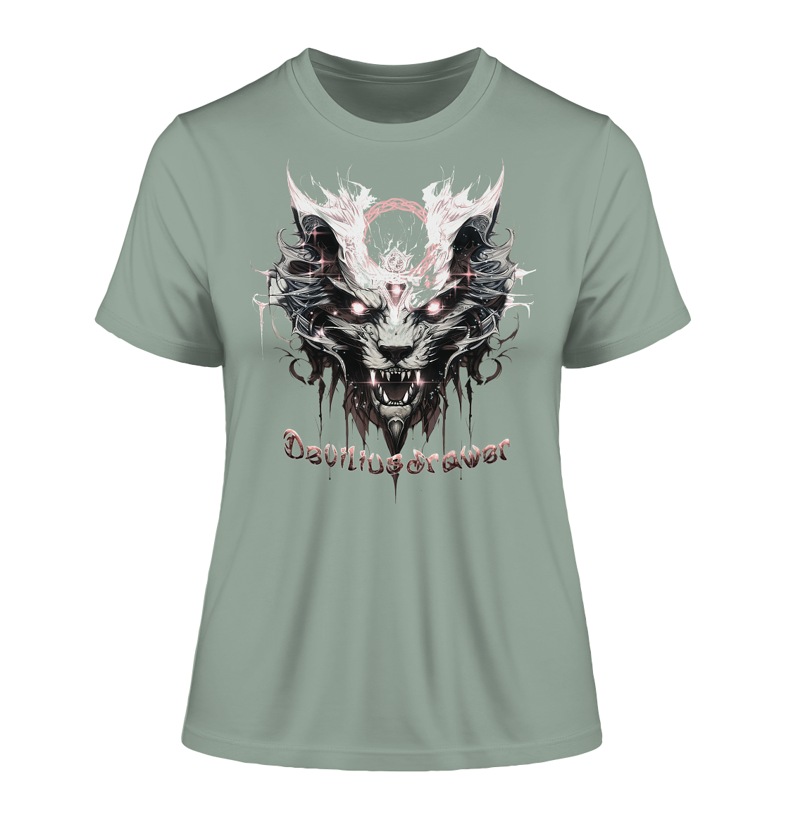 Deviliusdrawer Demonic Glow Cat - Fitted Ladies Organic Shirt