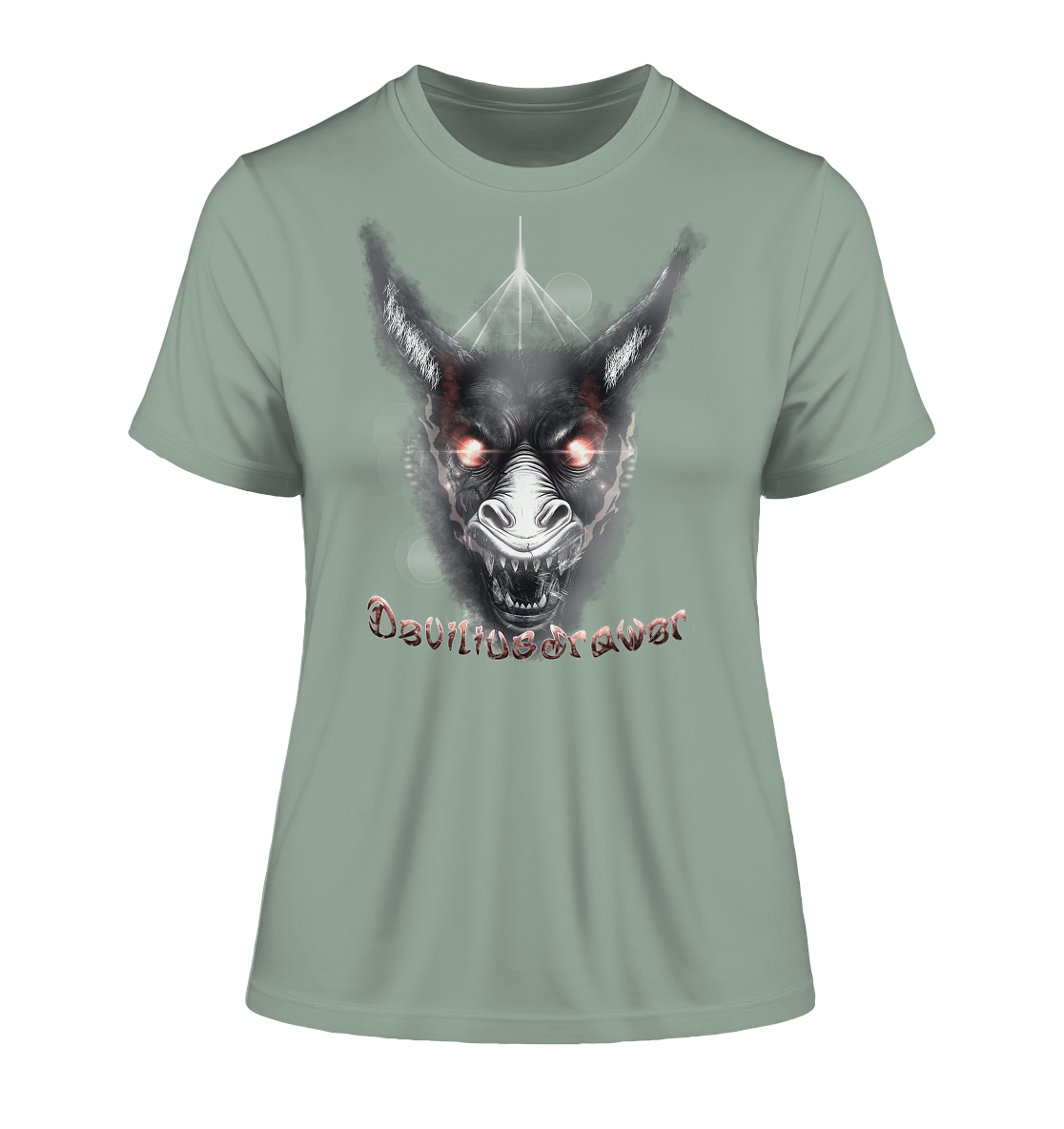 Deviliusdrawer Evil Donkey - Fitted Ladies Organic Shirt