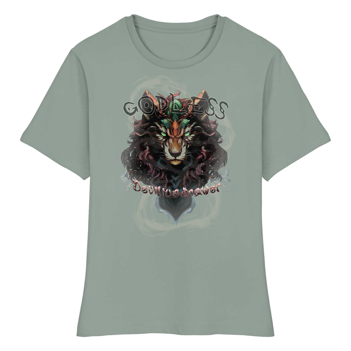 Deviliusdrawer Godless Wolf - Fitted Ladies Organic Shirt