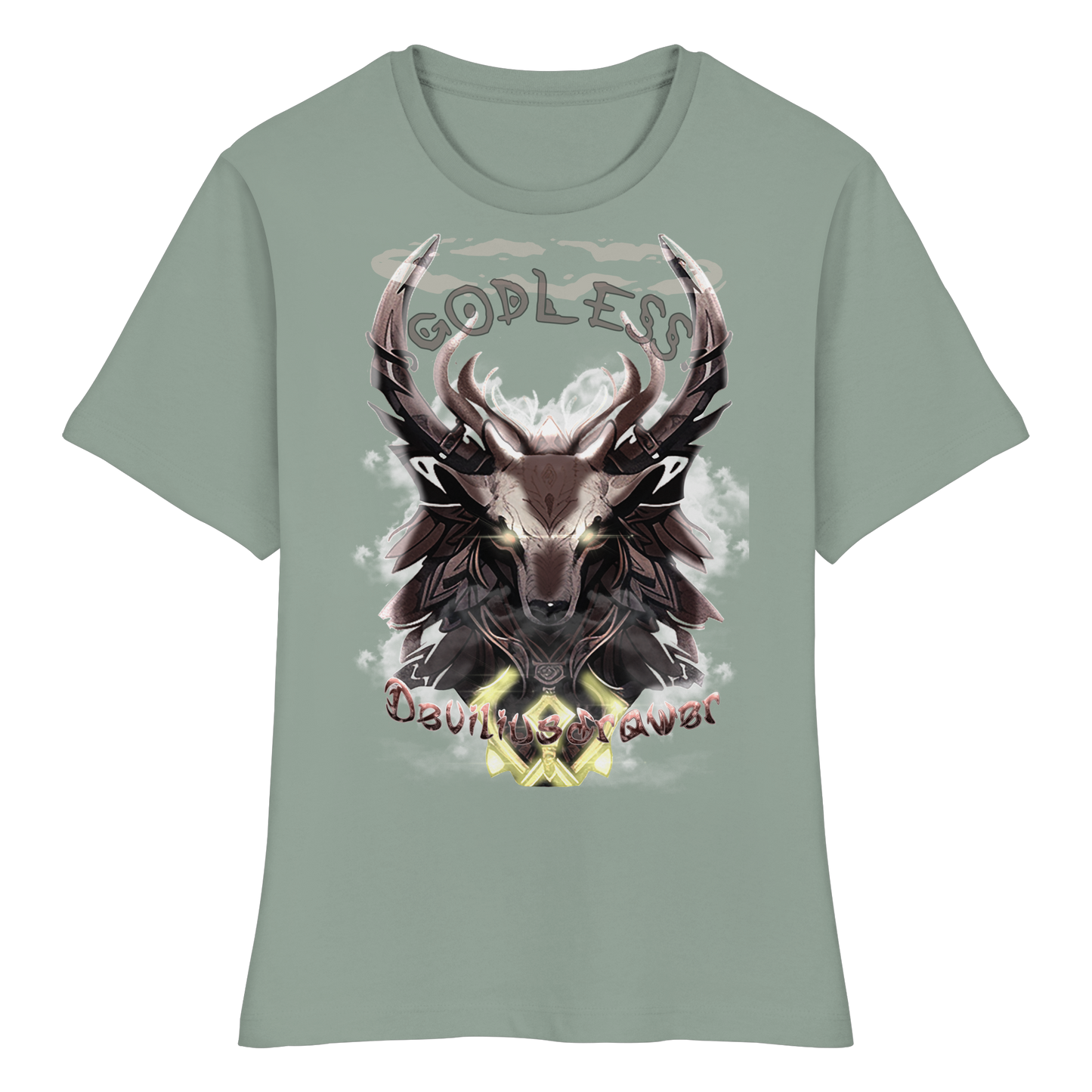 Deviliusdrawer Godless Deer - Fitted Ladies Organic Shirt
