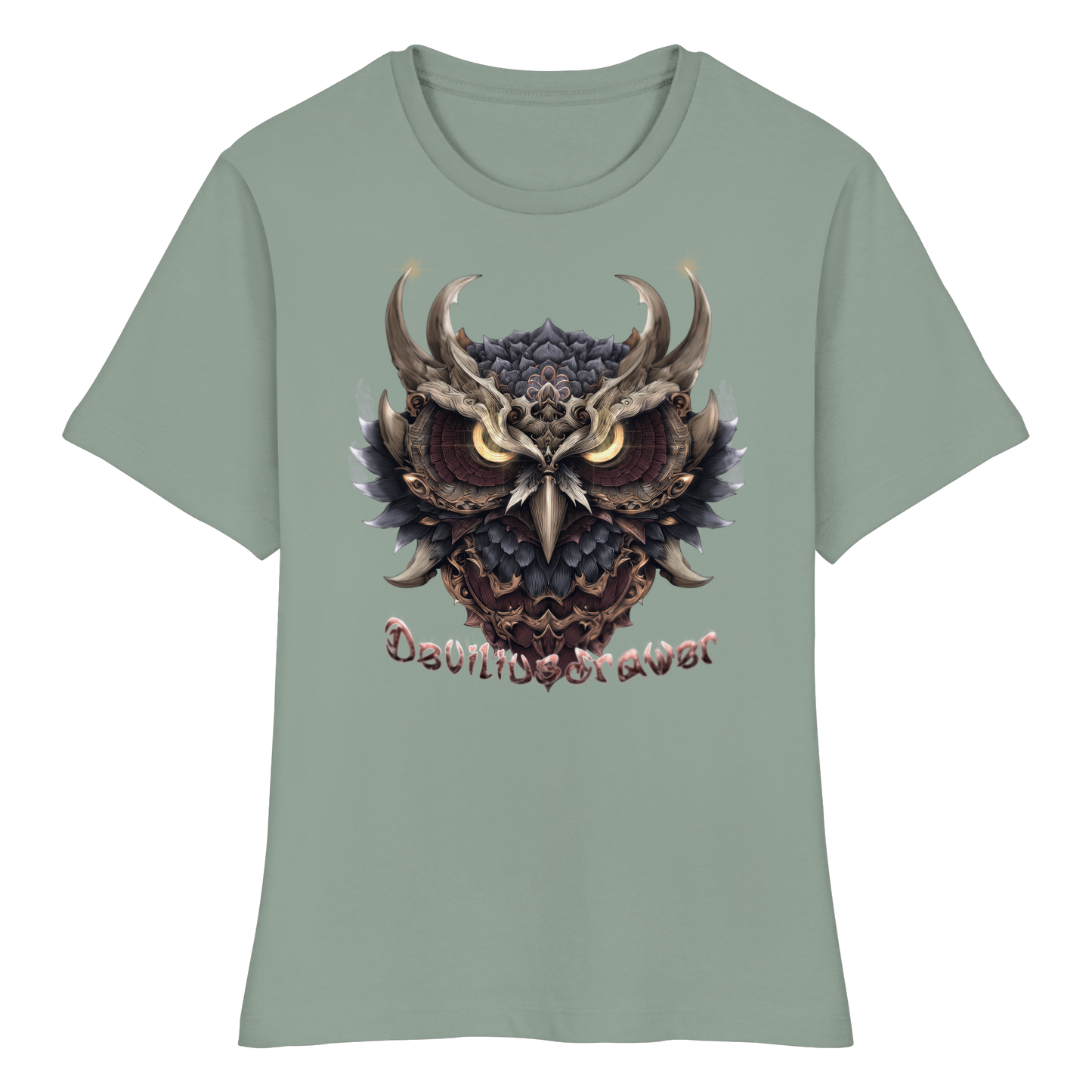 Deviliusdrawer Golden Owl - Fitted Ladies Organic Shirt