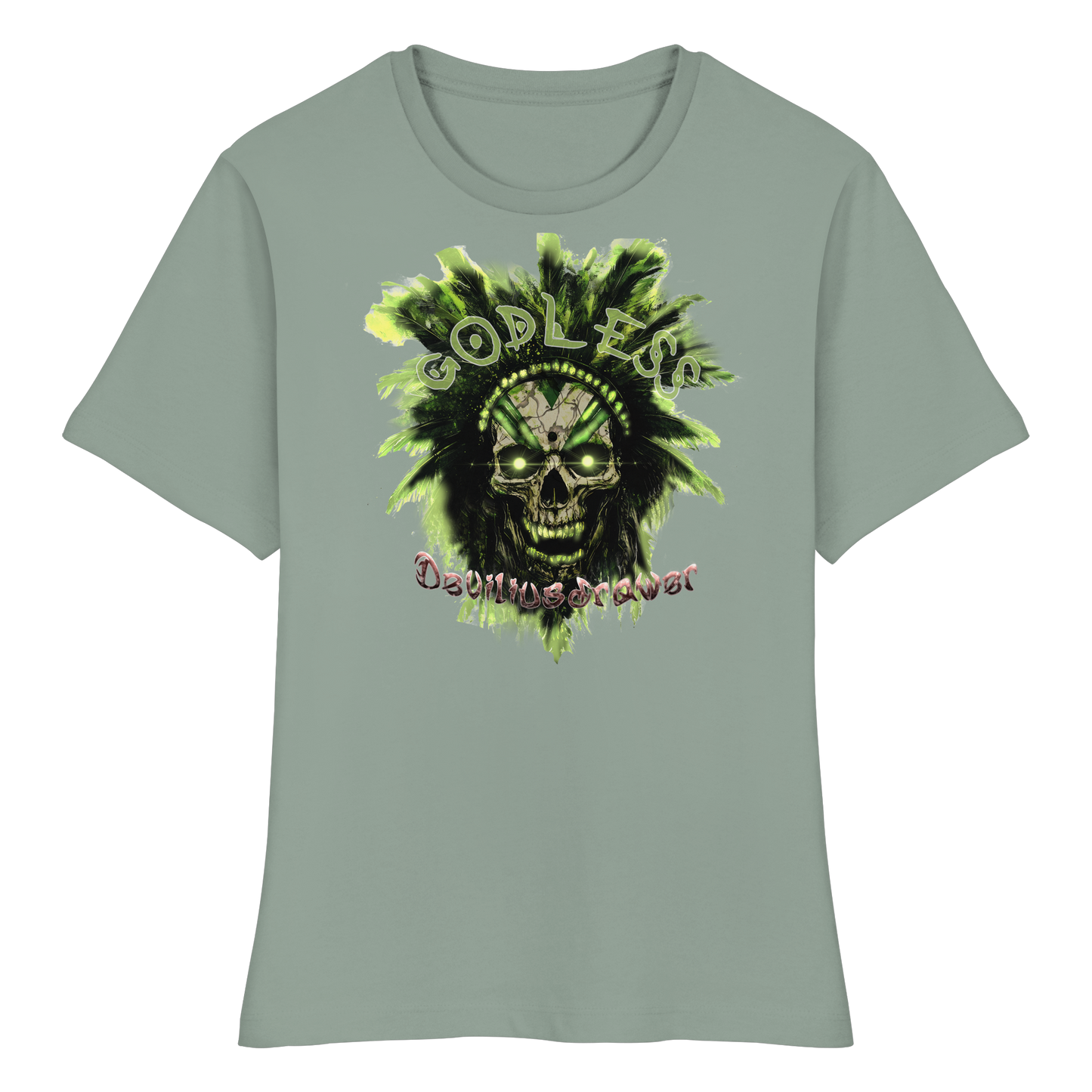 Deviliusdrawer Godless Skull - Fitted Ladies Organic Shirt