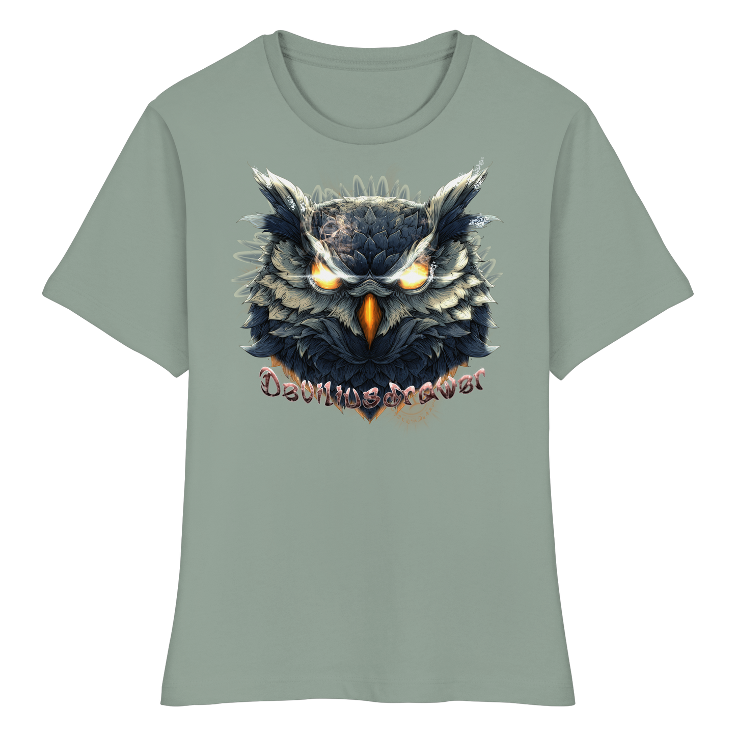 Deviliusdrawer Dark Fire Owl - Fitted Ladies Organic Shirt