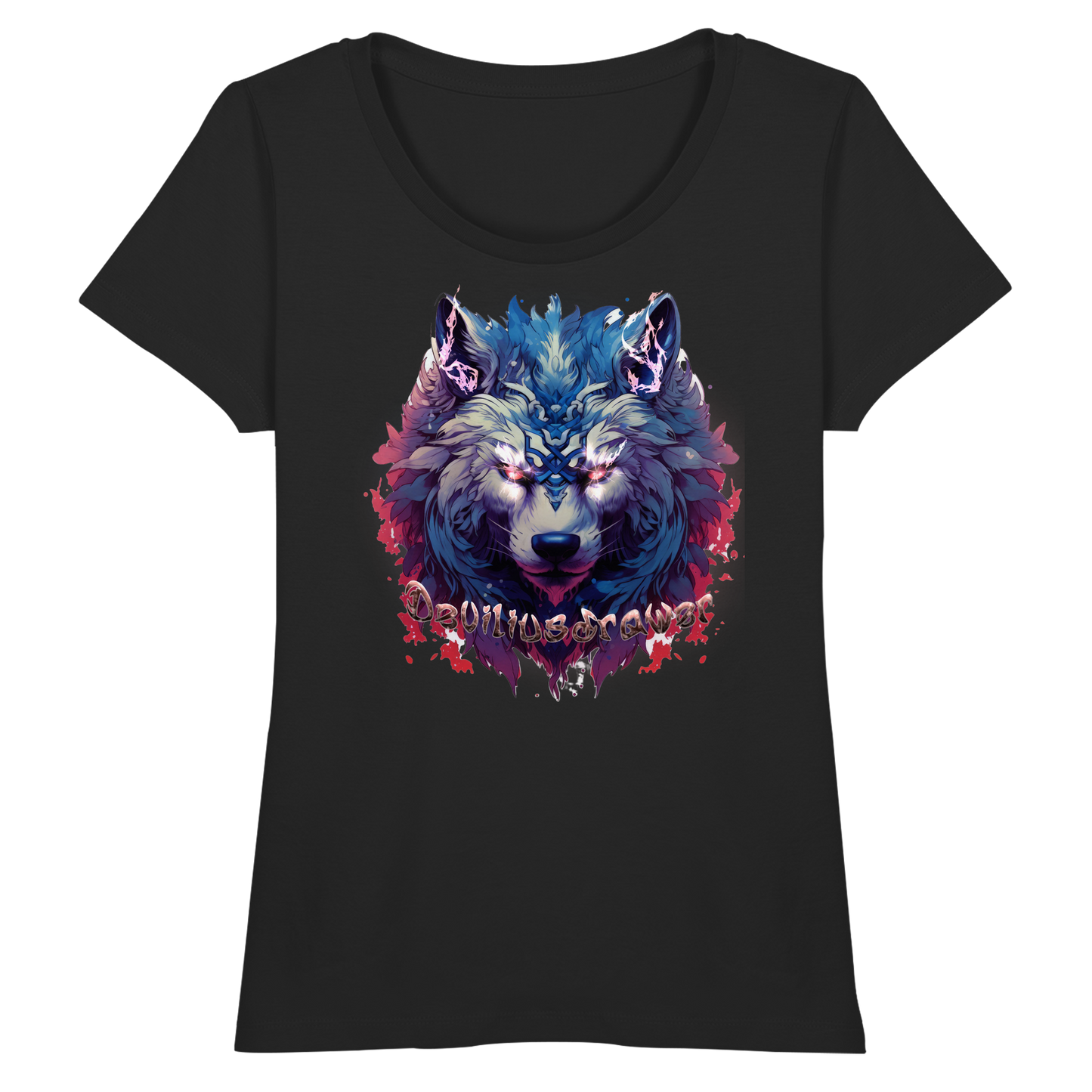 Deviliusdrawer Magic Wolf - Fitted Ladies Organic Shirt