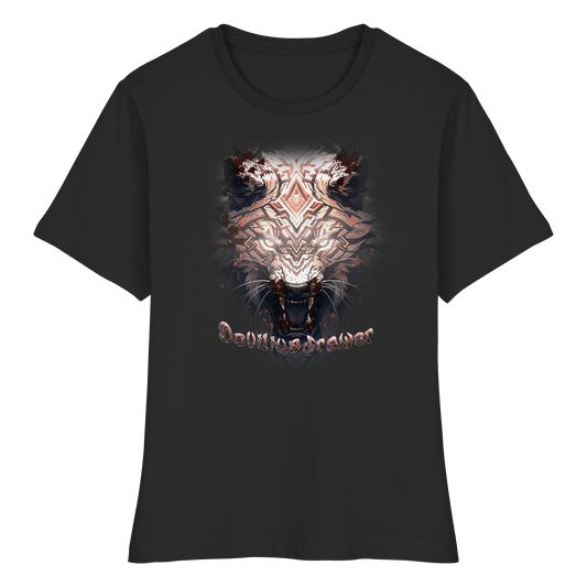 Deviliusdrawer Gold Metal Tiger - Fitted Ladies Organic Shirt