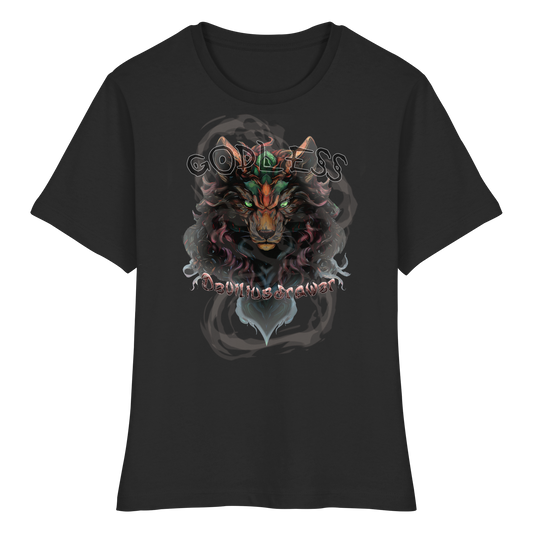 Deviliusdrawer Godless Wolf - Fitted Ladies Organic Shirt