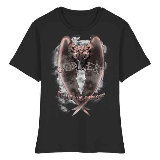 Deviliusdrawer Godless Owl - Fitted Ladies Organic Shirt