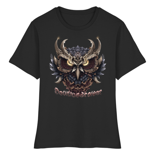 Deviliusdrawer Golden Owl - Fitted Ladies Organic Shirt