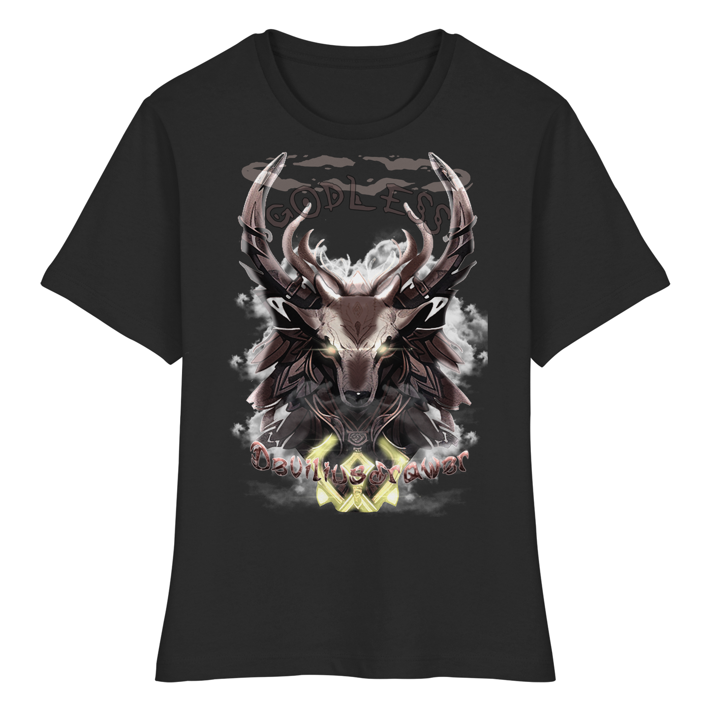 Deviliusdrawer Godless Deer - Fitted Ladies Organic Shirt