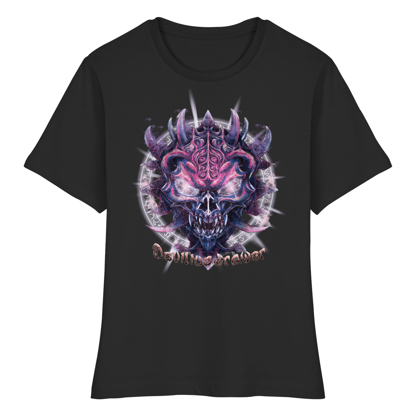 Deviliusdrawer Fire Demon - Fitted Ladies Organic Shirt