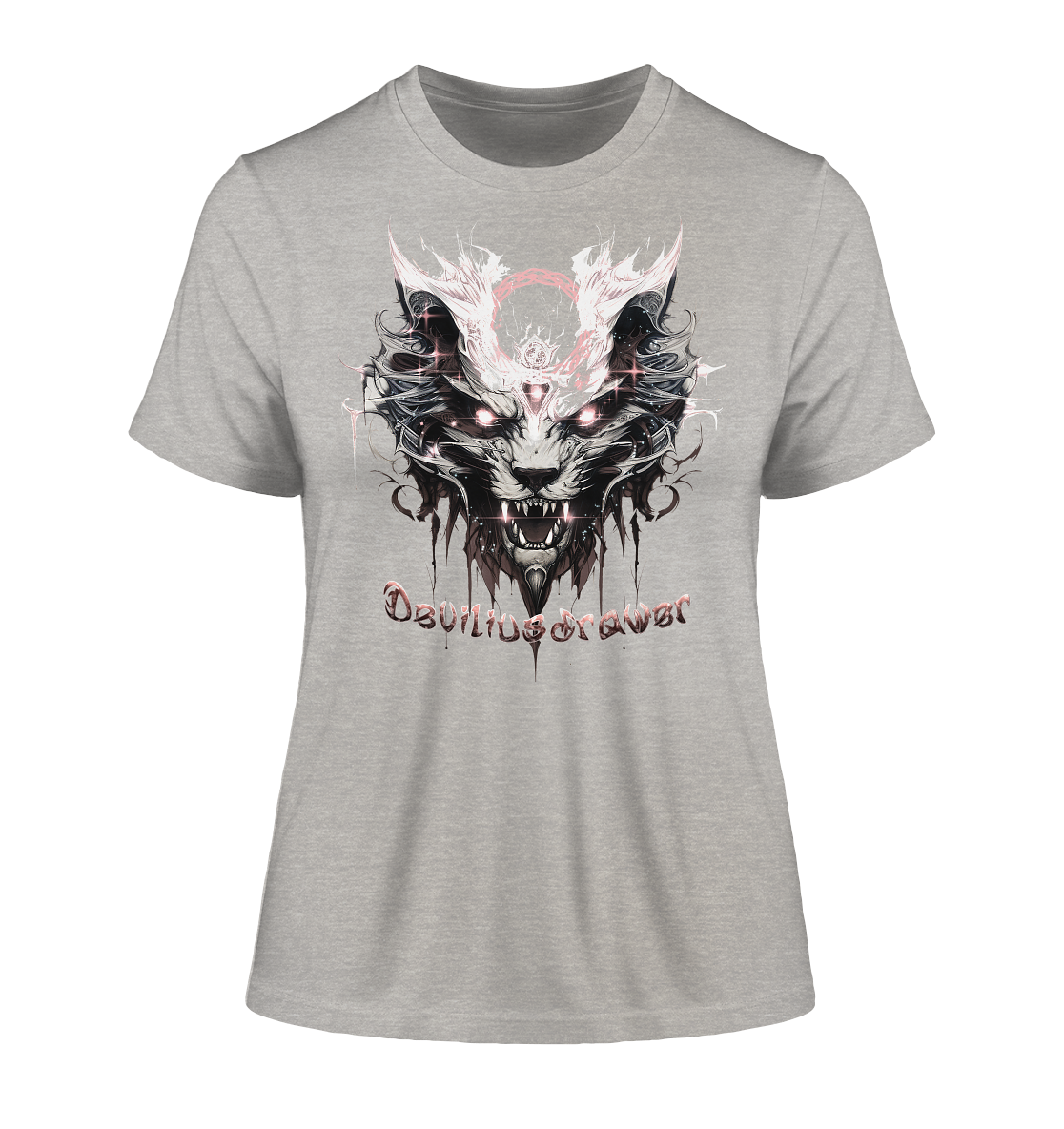Deviliusdrawer Demonic Glow Cat - Fitted Ladies Organic Shirt