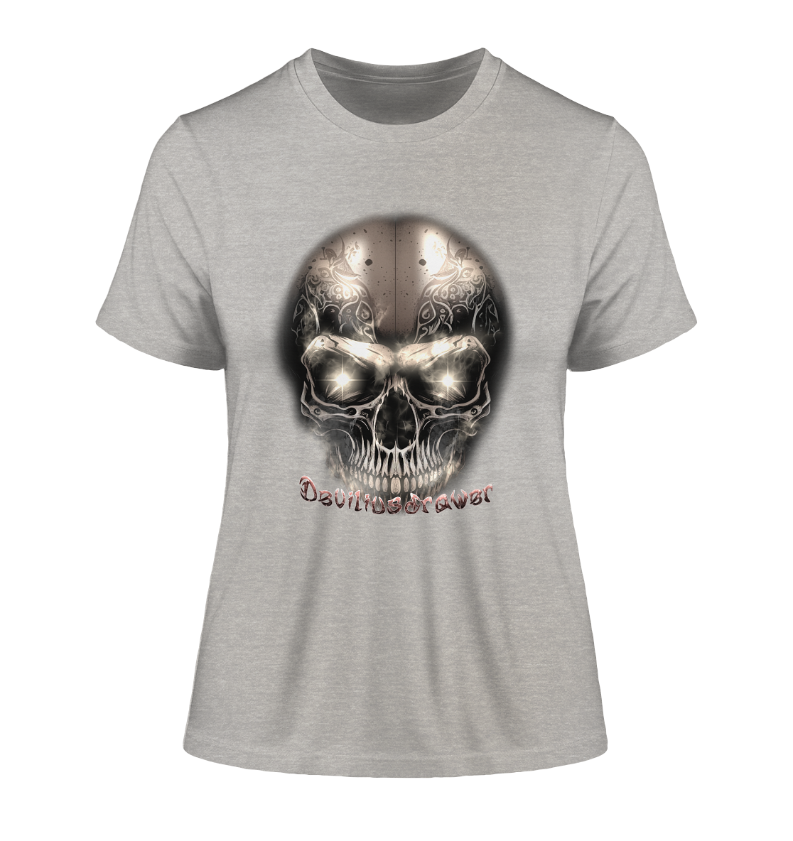 Deviliusdrawer Fire Skeleton Iron - Fitted Ladies Organic Shirt