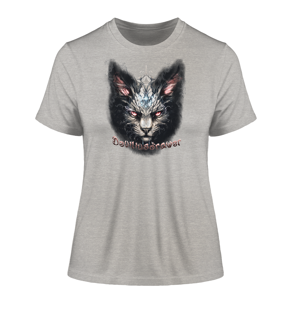 Deviliusdrawer Myshtical Redeyed Cat - Fitted Ladies Organic Shirt