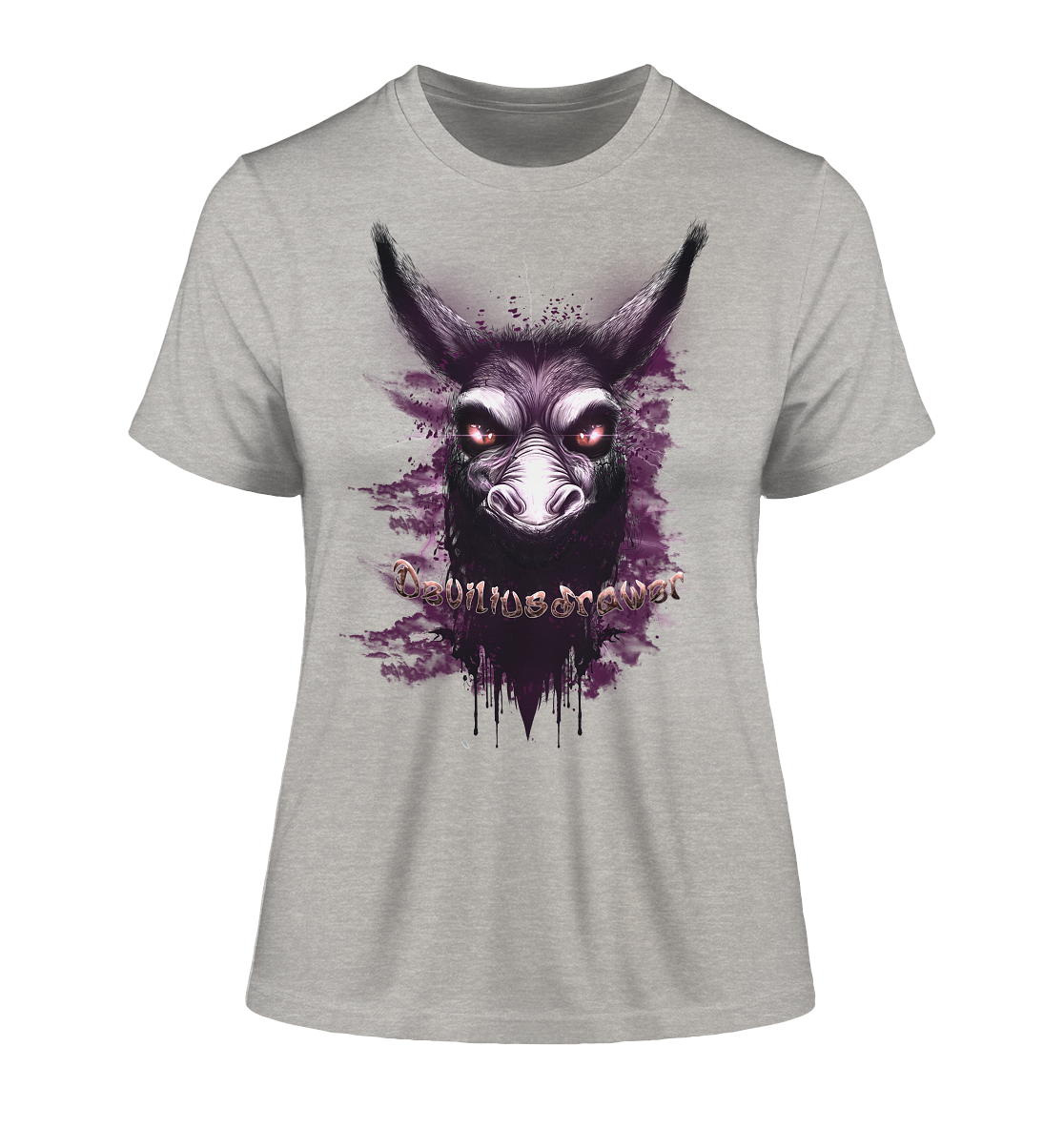 Deviliusdrawer Purple Donkey - Fitted Ladies Organic Shirt