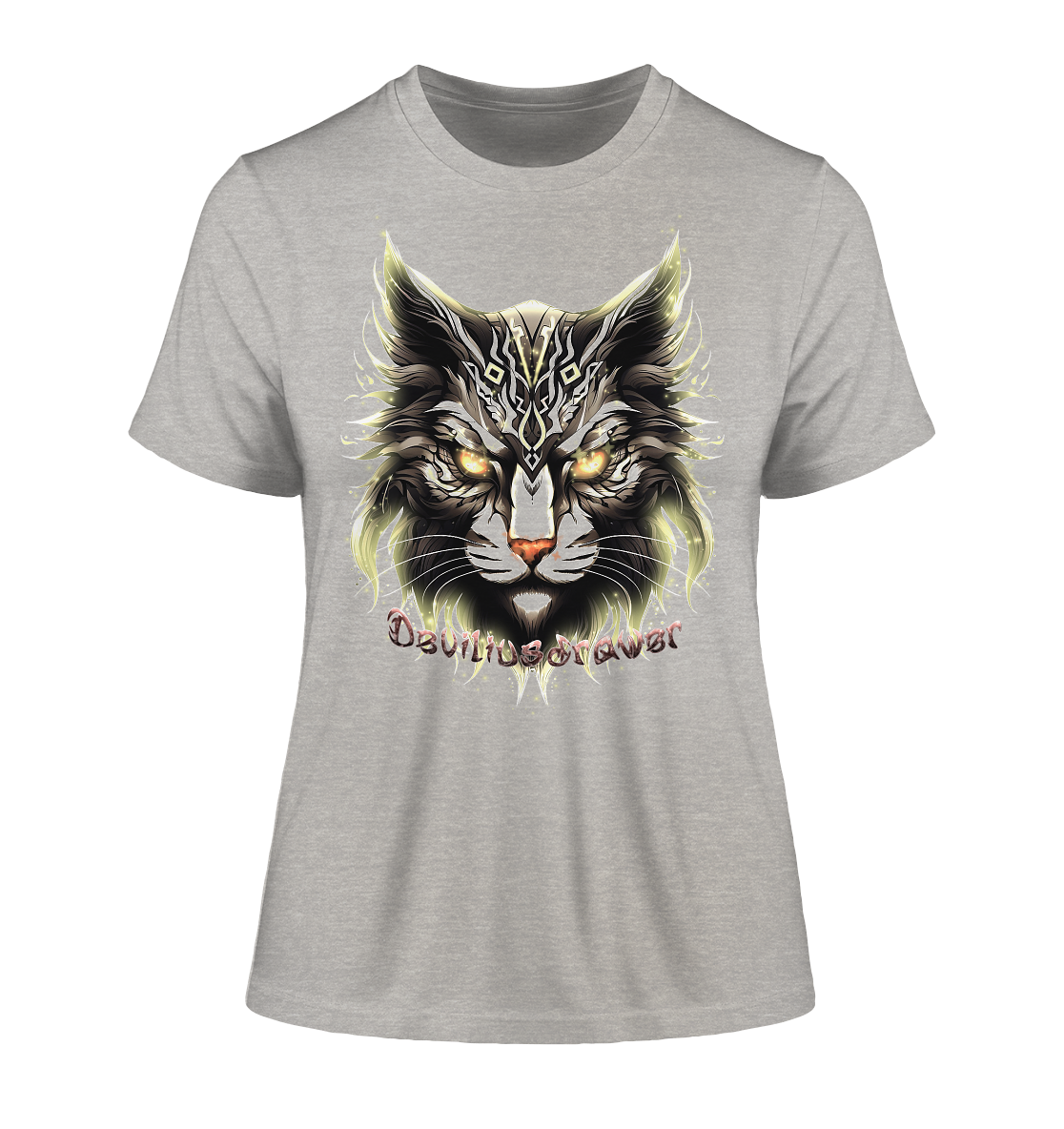 Deviliusdrawer Golden Cat - Fitted Ladies Organic Shirt
