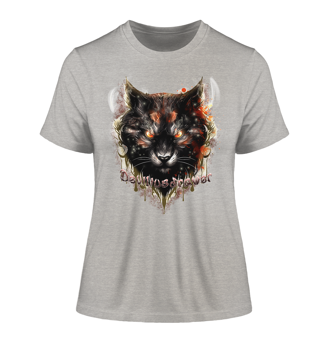 Deviliusdrawer Red Devil Cat - Fitted Ladies Organic Shirt