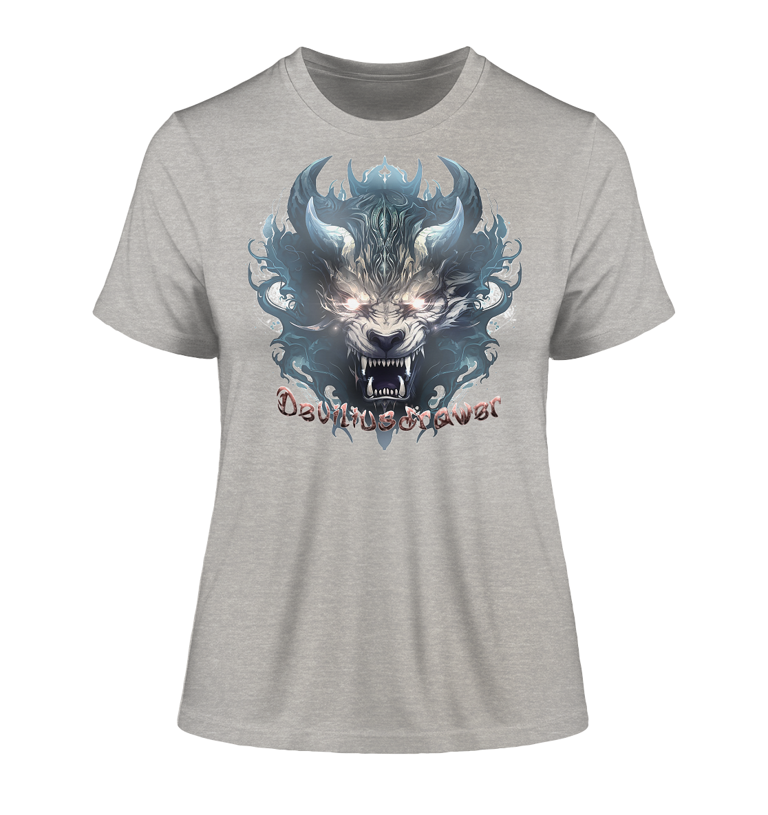 Deviliusdrawer Water Horn Tiger - Fitted Ladies Organic Shirt